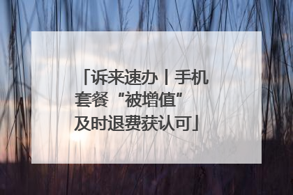 诉来速办丨手机套餐“被增值” 及时退费获认可
