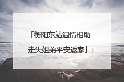 衡阳东站温情相助 走失姐弟平安返家