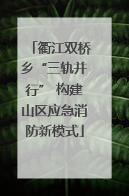 衢江双桥乡“三轨并行” 构建山区应急消防新模式