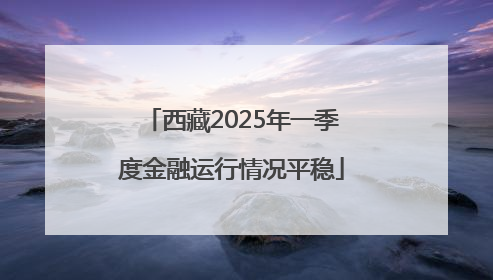 西藏2025年一季度金融运行情况平稳
