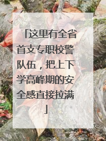 这里有全省首支专职校警队伍，把上下学高峰期的安全感直接拉满