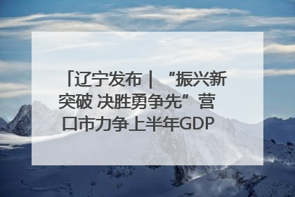 辽宁发布｜“振兴新突破 决胜勇争先”营口市力争上半年GDP增长6%左右