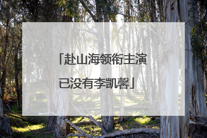 赴山海领衔主演已没有李凯馨