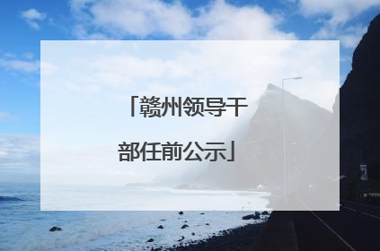 赣州领导干部任前公示