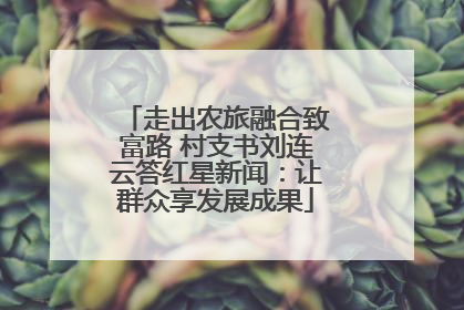 走出农旅融合致富路 村支书刘连云答红星新闻：让群众享发展成果