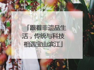 跟着非遗品生活，传统与科技相遇宝山滨江