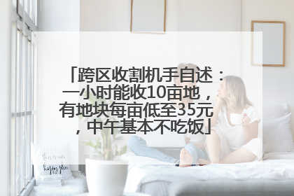 跨区收割机手自述：一小时能收10亩地，有地块每亩低至35元，中午基本不吃饭