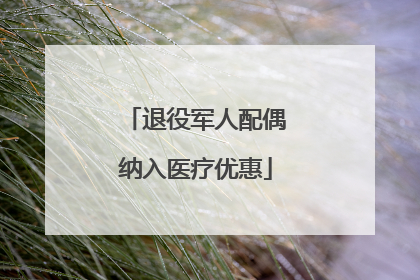 退役军人配偶纳入医疗优惠