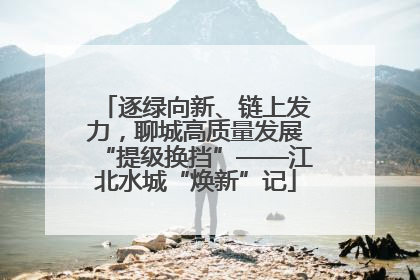 逐绿向新、链上发力，聊城高质量发展“提级换挡”——江北水城“焕新”记
