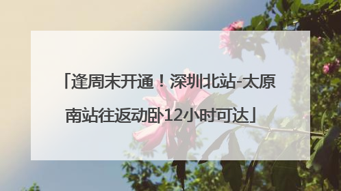 逢周末开通！深圳北站-太原南站往返动卧12小时可达