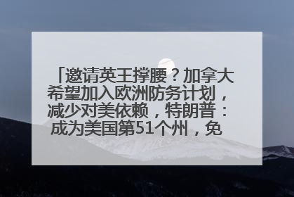 邀请英王撑腰？加拿大希望加入欧洲防务计划，减少对美依赖，特朗普：成为美国第51个州，免费用“金穹”
