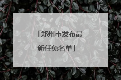 郑州市发布最新任免名单