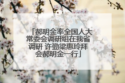 郝明金率全国人大常委会调研组在我省调研 许勤梁惠玲拜会郝明金一行