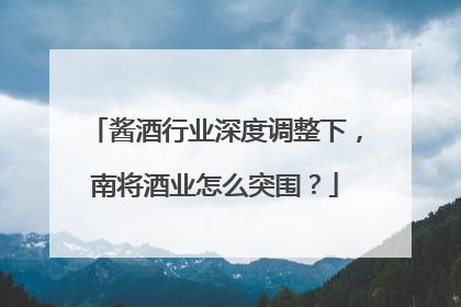 酱酒行业深度调整下，南将酒业怎么突围？