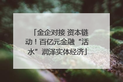 金企对接 资本链动！百亿元金融“活水”润泽实体经济