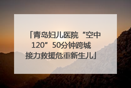 青岛妇儿医院“空中120”50分钟跨城接力救援危重新生儿