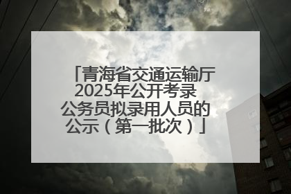 青海省交通运输厅2025年公开考录公务员拟录用人员的公示（第一批次）