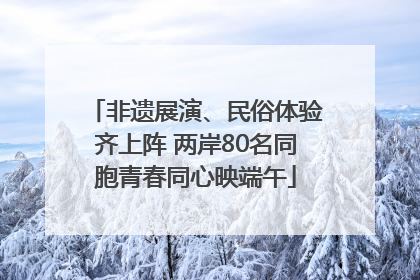 非遗展演、民俗体验齐上阵 两岸80名同胞青春同心映端午