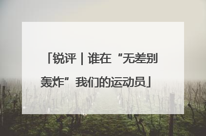 锐评｜谁在“无差别轰炸”我们的运动员