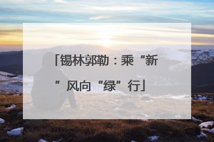 锡林郭勒：乘“新”风向“绿”行