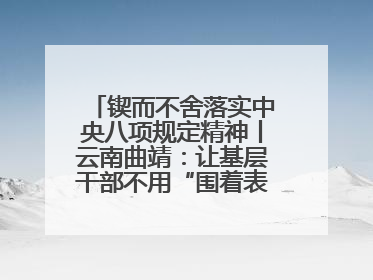 锲而不舍落实中央八项规定精神丨云南曲靖：让基层干部不用“围着表格转”