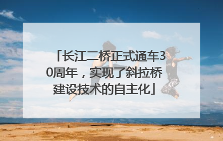 长江二桥正式通车30周年，实现了斜拉桥建设技术的自主化