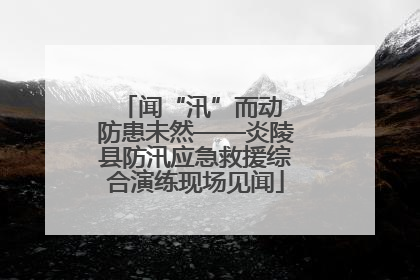 闻“汛”而动 防患未然——炎陵县防汛应急救援综合演练现场见闻