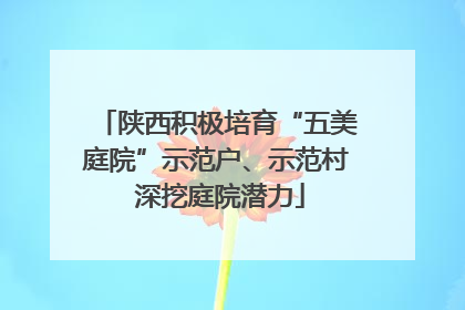 陕西积极培育“五美庭院”示范户、示范村 深挖庭院潜力