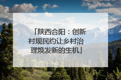 陕西合阳：创新村规民约让乡村治理焕发新的生机