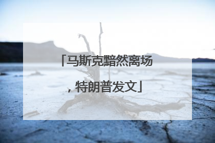 马斯克黯然离场，特朗普发文