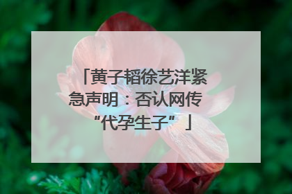 黄子韬徐艺洋紧急声明：否认网传 “代孕生子”