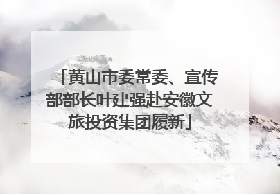 黄山市委常委、宣传部部长叶建强赴安徽文旅投资集团履新