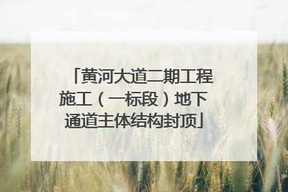 黄河大道二期工程施工（一标段）地下通道主体结构封顶
