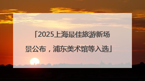 2025上海最佳旅游新场景公布，浦东美术馆等入选