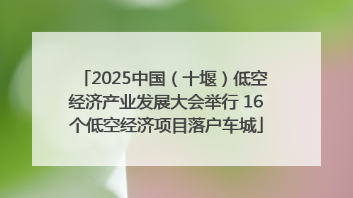 2025中国（十堰）低空经济产业发展大会举行 16个低空经济项目落户车城