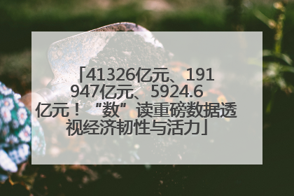 41326亿元、191947亿元、5924.6亿元！“数”读重磅数据透视经济韧性与活力